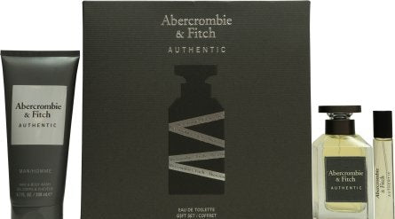 Abercrombie & Fitch Authentic Man Gavesæt 100ml EDT + 200ml Hair & Body Wash + 15ml EDT